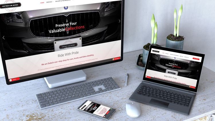 Web Design Vintage Car Works Small